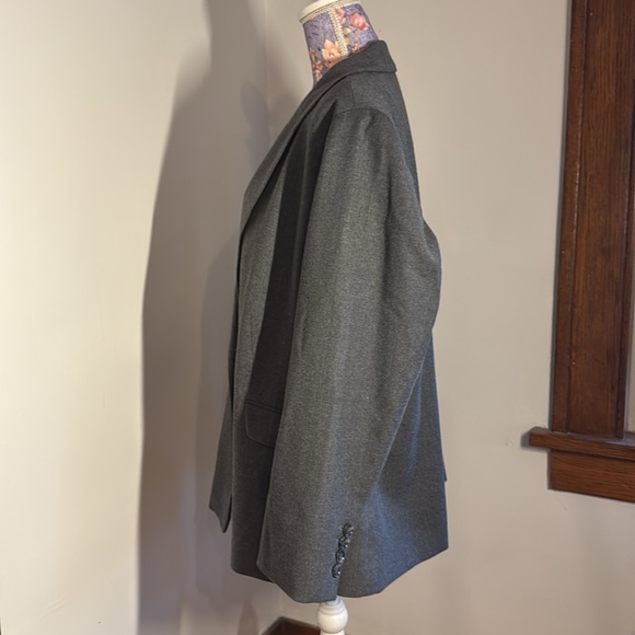 Talbots Wool Gray Blazer Suit Jacket 18w - Picture 3 of 6